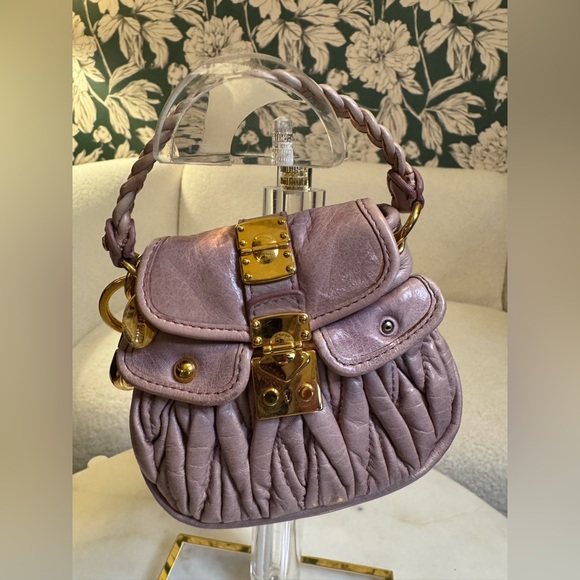 Miu Miu Authentic Mattelase Leather Mini Bag Charm